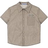 Aelfric Eden Mens Button Down Shirts Boxy Plaid Short Sleeve Shirts Unisex Streetwear Summer Tops