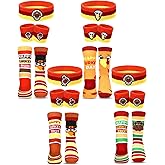 Breathffy 12 Pcs Thanksgiving Turkey Trot Sock Set for Women Knee High Running Long Striped Turkey Race Gear Sock Headband Wristband Thanksgiving Party Accessories for Men Women Gifts Holiday Costume