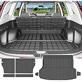 powoq Cargo Liner Compatible with 2019-2024 Subaru Forester Trunk Mat Backrest Mat TPE Trunk Liner Replacement for 2019-2021 2022 2023 2024 Subaru Forester Accessories (Backrest Mat+Trunk Mat)