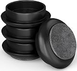 Medipaq Felt Castor Cups 4x Small 44mm Black Furniture Foot Protectors