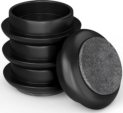 Medipaq Felt Castor Cups 4x Small 44mm Black Furniture Foot Protectors