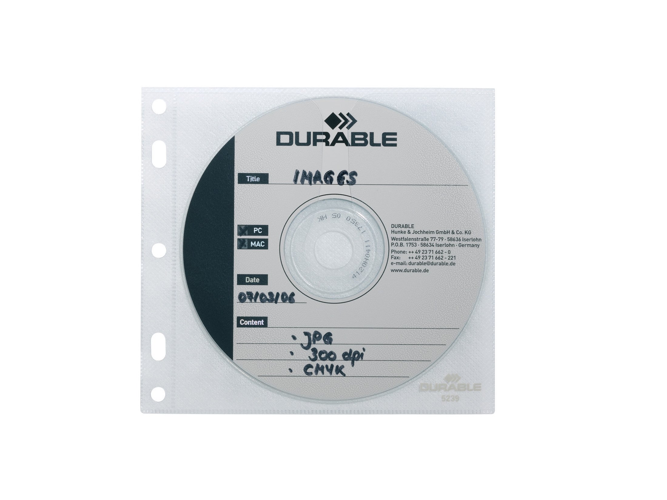 Durable Cover Ranking 2 CD/DVD File Pack of 10 Pockets
