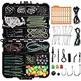 Carp Fishing Tackle Kit – 225pcs Carp Fishing Equipment Tackle Box with Boilies, Hooks, Swivels, Tube Sleeves, Clips and Beads Various Accessories