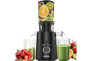 celiberry Cold Press Juicer Machines, Slow Masticating Juicer with Large Chute, Self-Feeding Juice Extractor for Whole Fruits