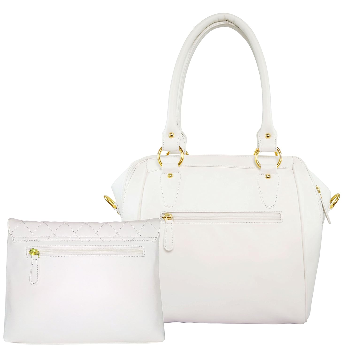 flying berry women's pu white handbag (pack of 2)