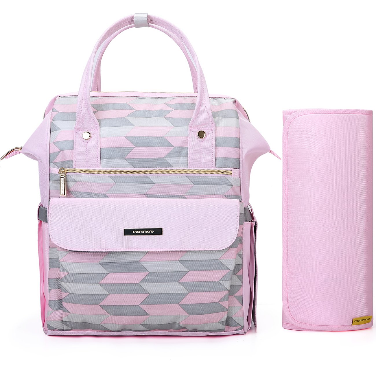 pink nappy bag