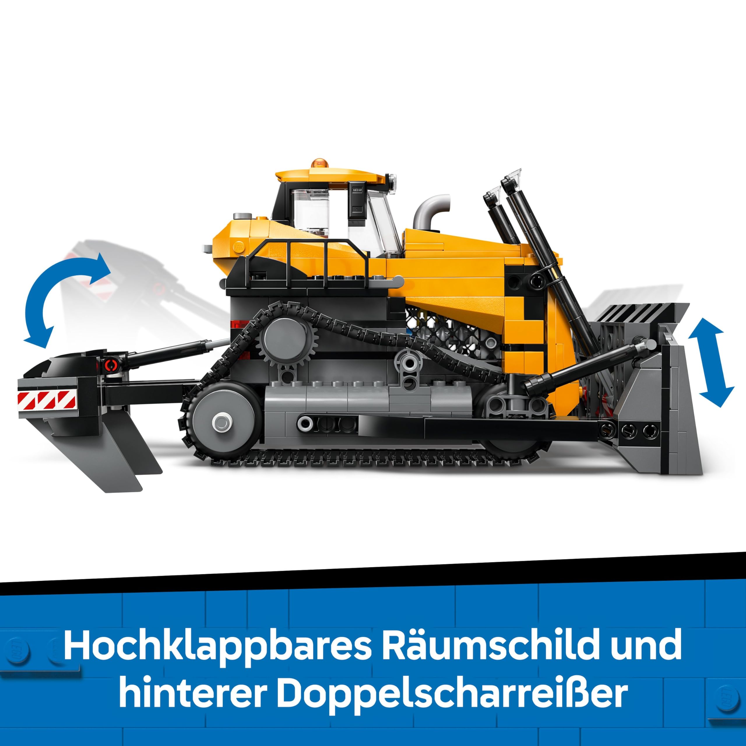 LEGO City Gelber Bulldozer Set – Spielzeugbaustelle, BAU- und Spielset – wirklichkeitsgetreue Baumaschine mit Fahrer und 2 Bauarbeitern – Geschenkidee für Kinder ab 8 Jahren – 60466 4