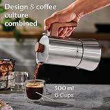Cosumy Espresso Maker Induction Stainless Steel Moka Pot 6 Cups FSC Oak view 2