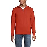 Lands' End Mens Bedford Rib Quarter Zip Sweater Bourbon Tall X-Large
