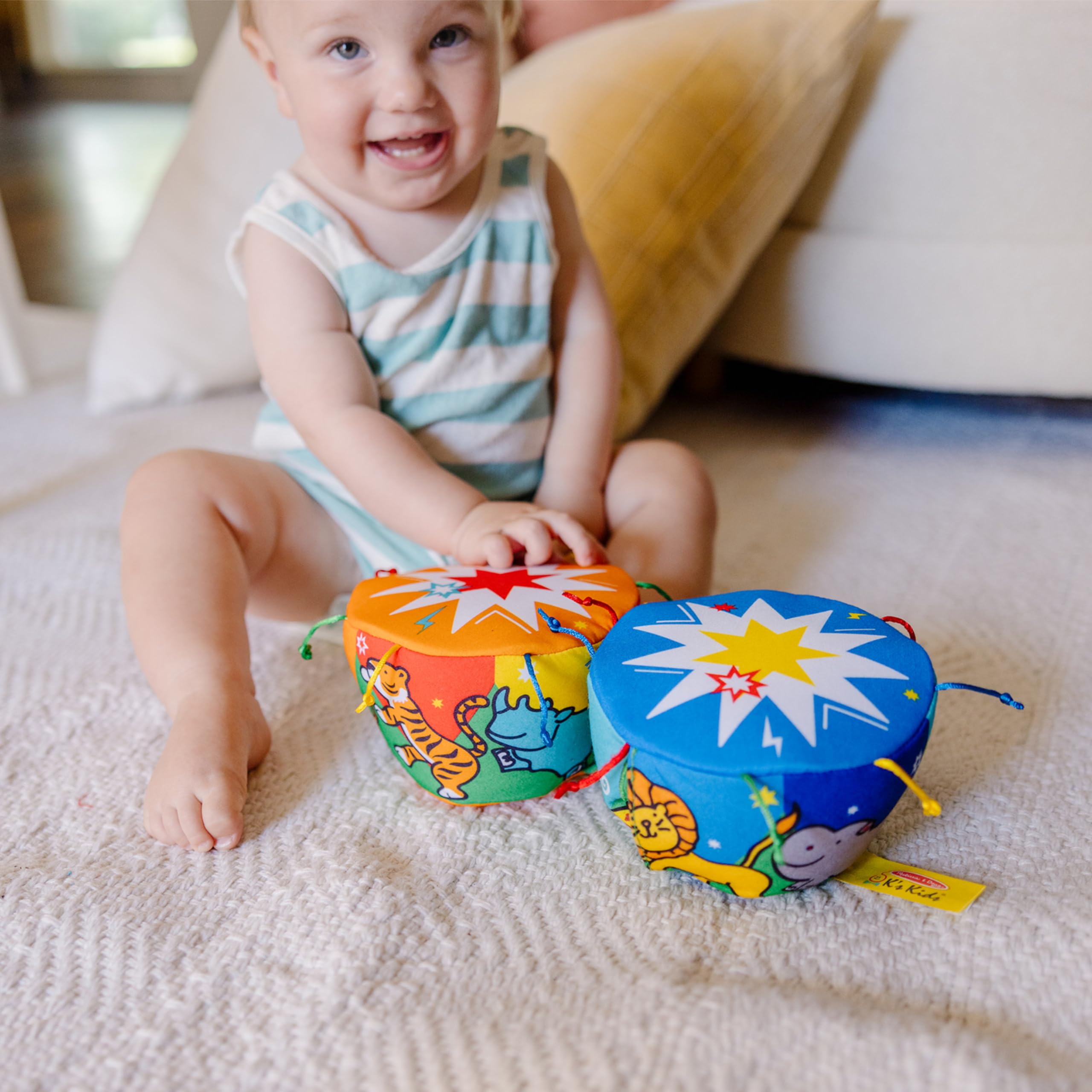 Melissa & Doug K's Kids Bongo Drums Soft Musical Instrument, Multicolor, 1 EA