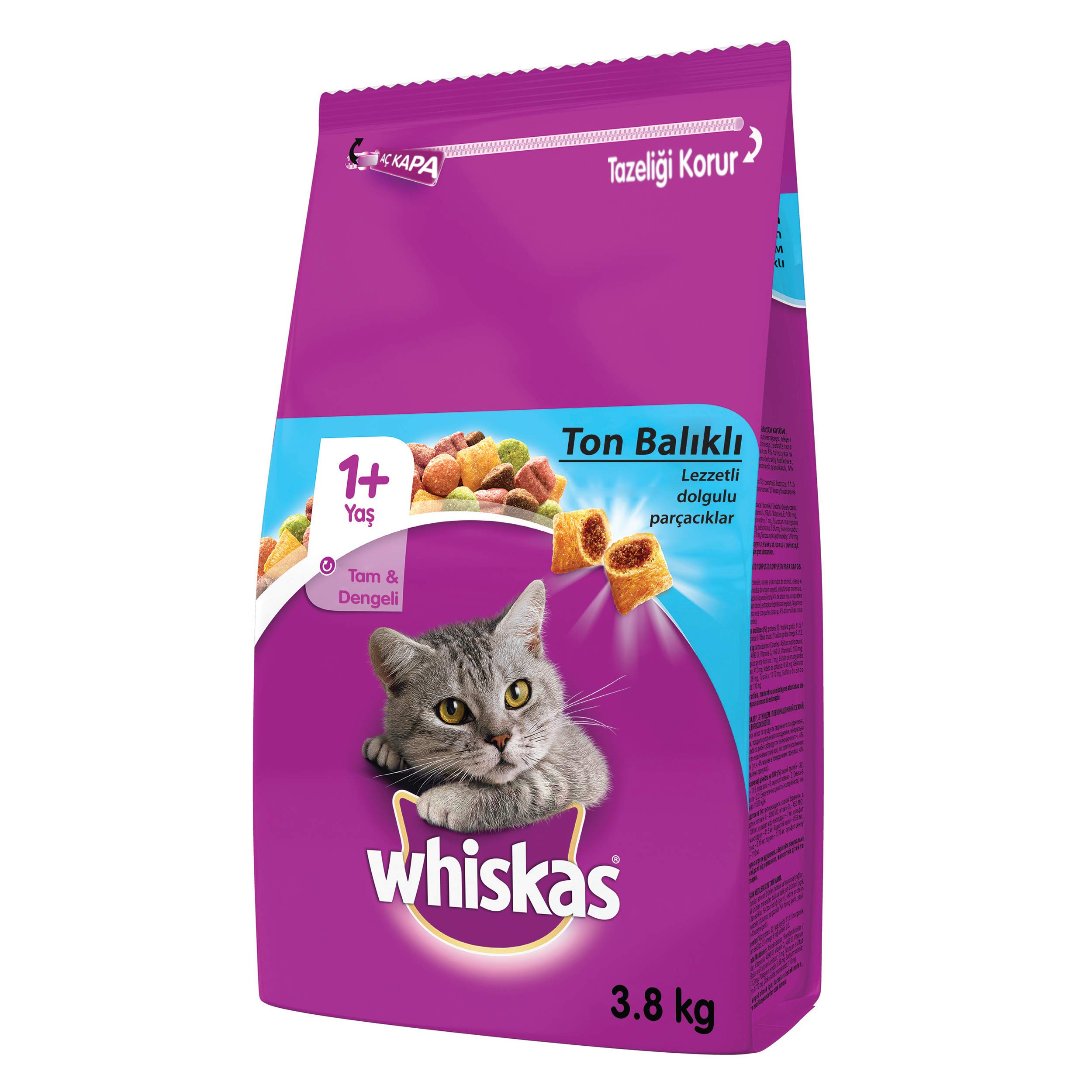 Whiskas 1+ Cat Complete Dry with Tuna, 3.8kg