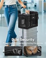 pecute Cat Carrier Airline Approved Portable Pet Handbag 44x30x23cm Dark Grey view 4