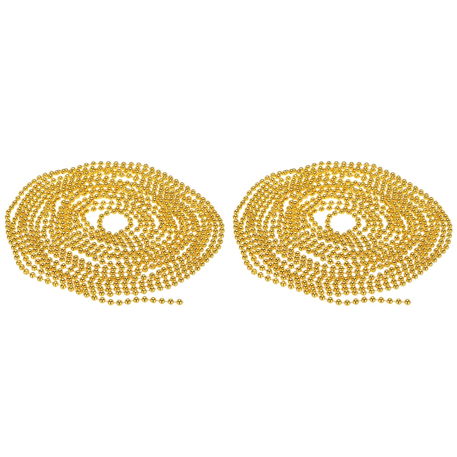 PATIKIL 5mm Pearl String, 16.4Ft/5m 2 Roll Pearl Trim Artificial Pearl Strand Pearl Strands Spool for DIY Jewelry Decor Wedding Party Christmas Trees, Golden