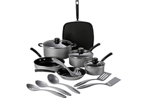 Tramontina 15 pc Aluminum Nonstick Cookware Set with Utensils - Silver, 80143/035DS