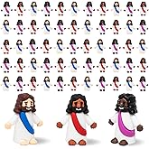 Mini Jesus Figures 50 Pcs-Tiny Jesus Bulk-Little Christ Figurines for Easter Egg Stuffers, Religious Party Favors and Gifts, Sunday School, Classroom Crafts, Baptism, Confirmation (Multicolor Jesus)