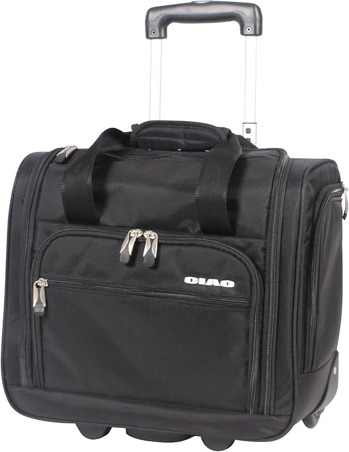 Ciao Rolling Carry On Under Seat Rolling Bag Black Amazon.co.uk