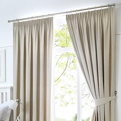 Fusion Dijon Ready Made Lined Pencil Pleat Curtains 90