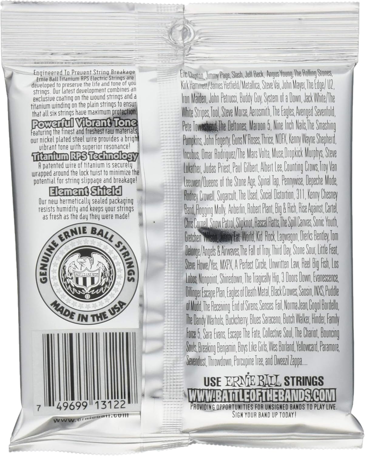 Ernie Ball Hybrid Slinky Coated Titanium RPS Electric Guitar Strings - 9-46 Gauge, Hybrid (9-46), Hybrid (9-46) - Image 3