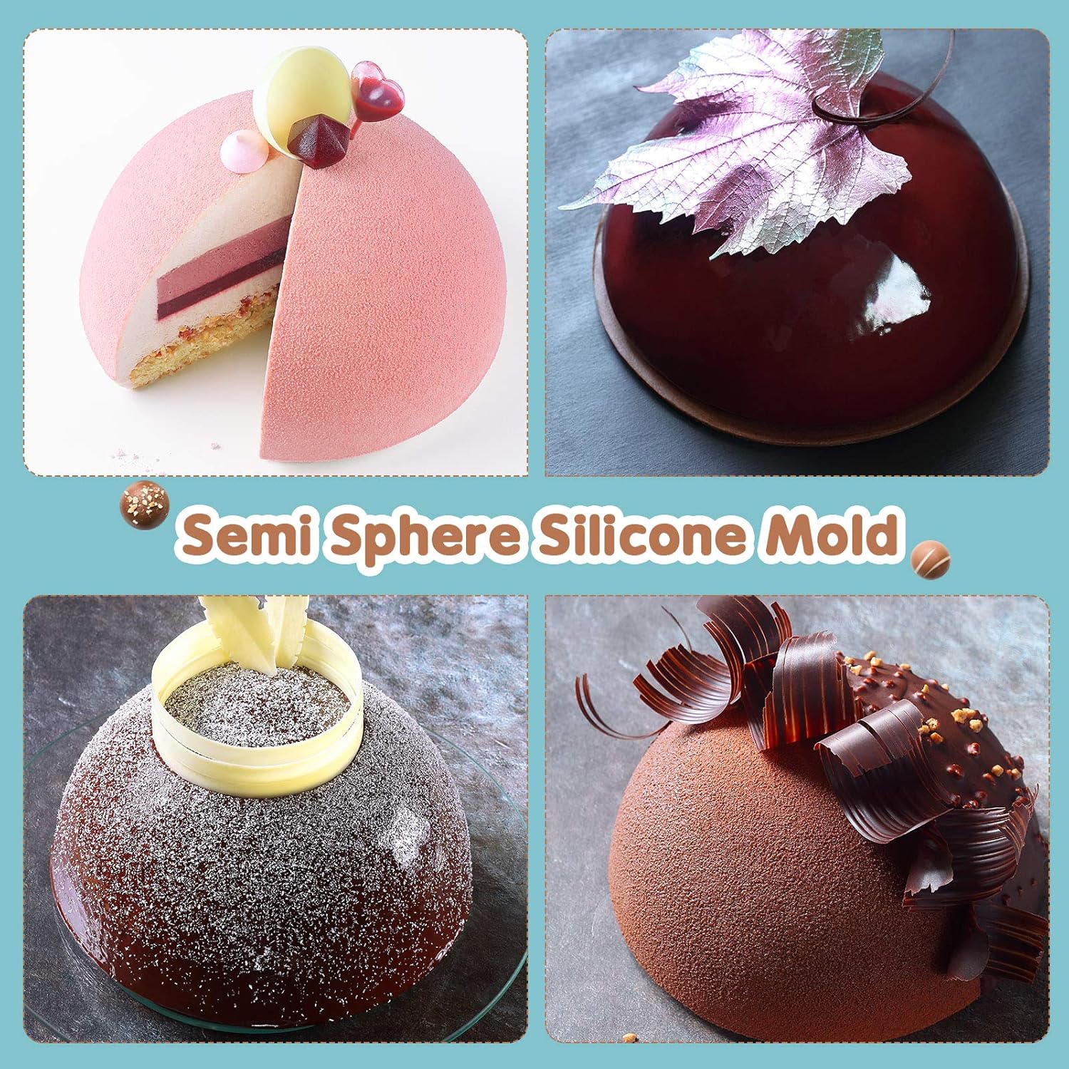 Loclic Com S Et M 2 Pieces Set De Moules En Silicone A Dome Moule A Dome De Semi Spherique Et Moule A Chocolat De Demi Sphere Plaque A Patisserie De Demi Cercle Pour Biscuits Bonbons Loclic Com S Et M 2 Pieces Set De Moules En Silicone A Dome Moule A Dome De Semi Spherique Et Moule A Chocolat De Demi Sphere Plaque A Patisserie De Demi Cercle Pour Biscuits Bonbons