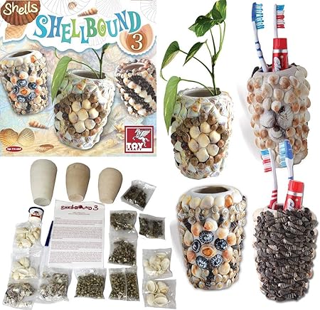 Download Shell Mosaic Art Ceramic Pot Decorating Arts Hobby Craft Kit Girls Birthday Christmas Present Gift Ideas Home Decoration Bathroom Toothpaste Holder Amazon Co Uk Kitchen Home PSD Mockup Templates