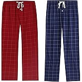 Vulcanodon Mens Cotton Pajama Pants-2pack, Lightweight Sleep Pants for Men