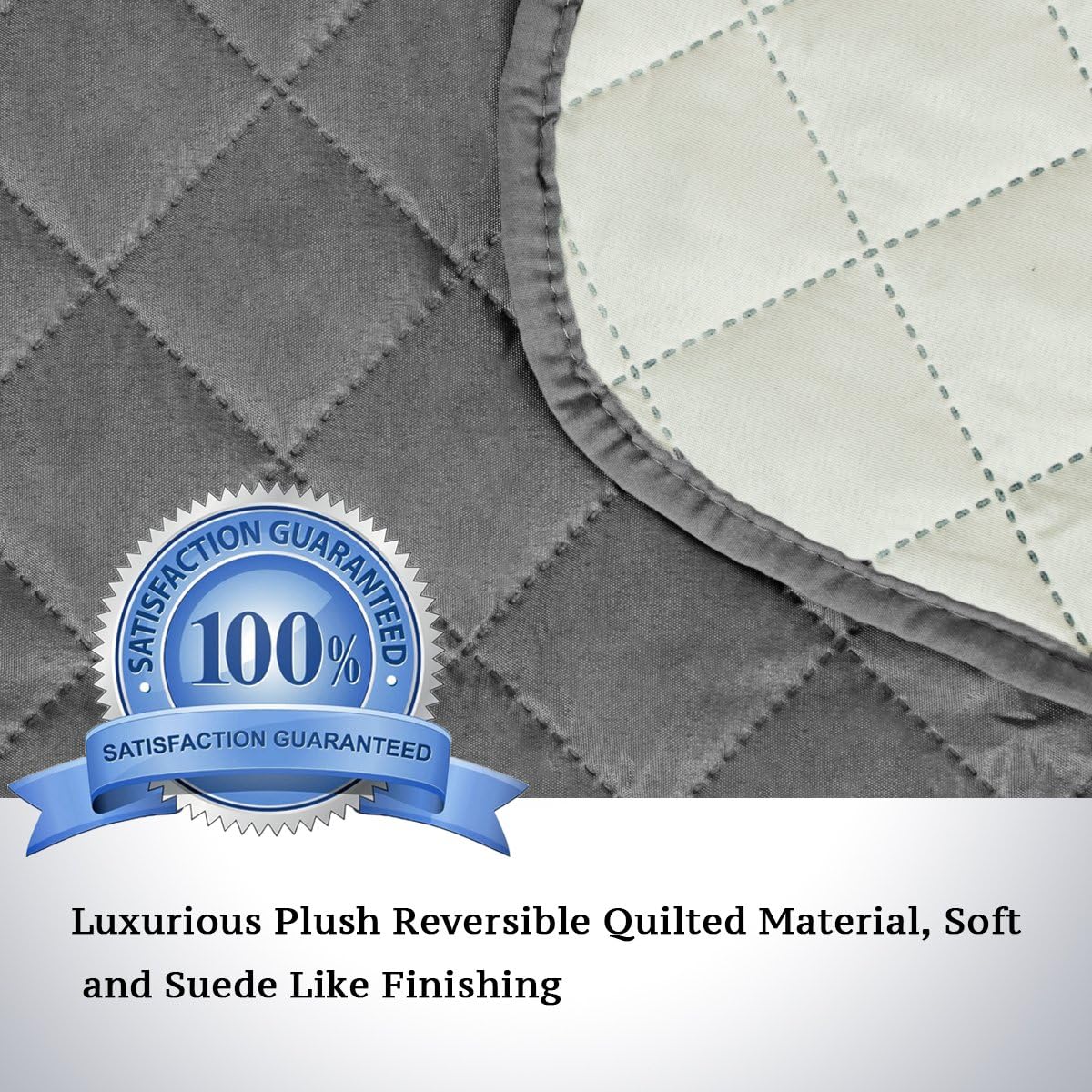 Reversible Sofa Slipcover Quilted Furniture Protector with 2" Elastic Strap Water Resistant Sofa Covers Seat Width Up to 66" Slipcover Protect from Dogs (Sofa, Grey/Beige): Kitchen & Dining