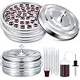 Zhehao 2 Sets Holy Communion Trays for Churches with Lid, Churches Cup Fillers, 100 Disposable Communion Cups (Silver)
