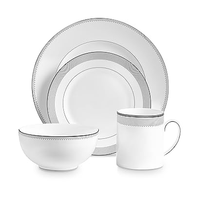 Wedgwood 40030698 Grosgrain 4-Piece Setting, White