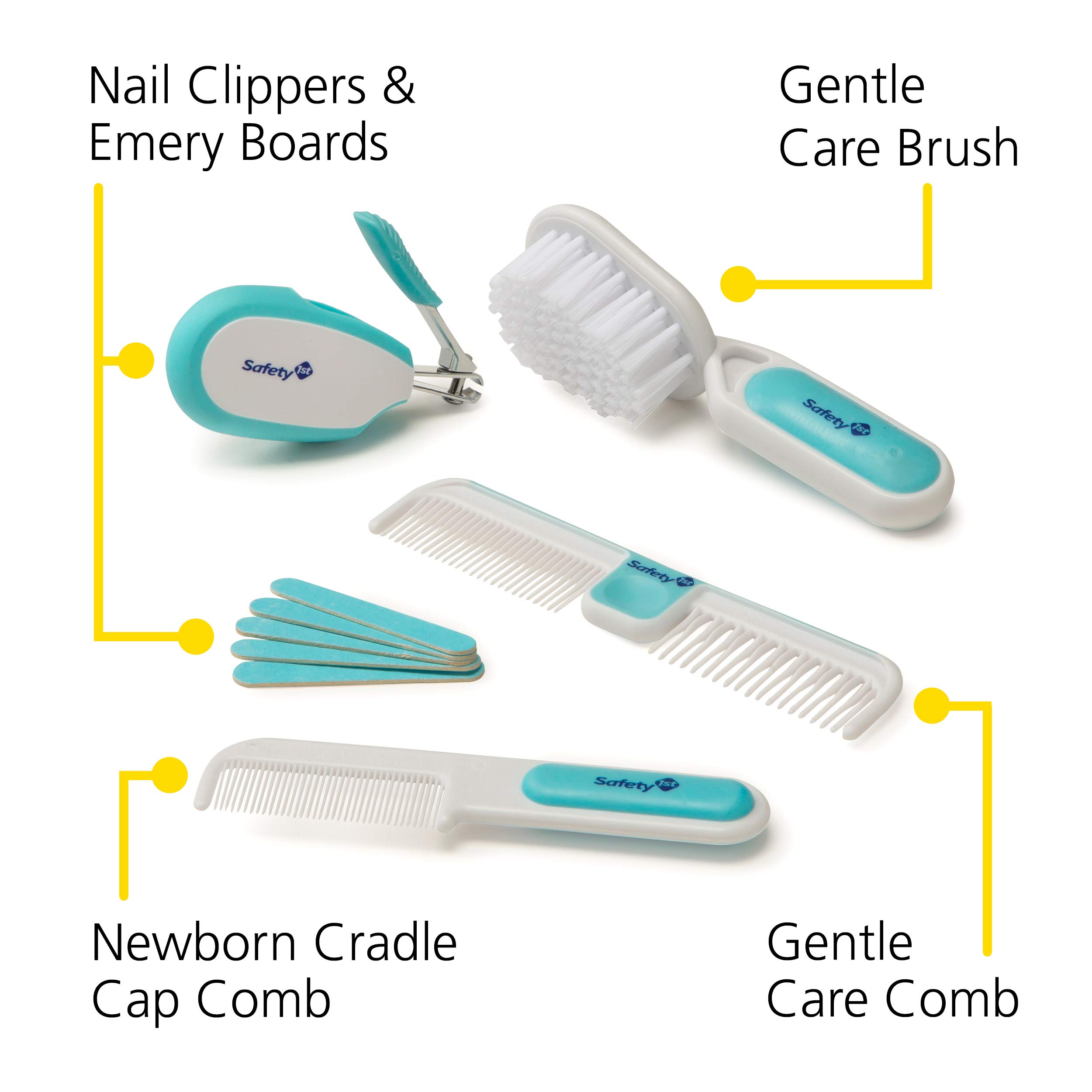 Safety 1st Deluxe Baby Healthcare and Grooming Kit, Arctic Blue, Newborn Baby Essentials, One Size, 25 Pieces