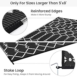Smiry Outdoor Rug 6x9 ft, Waterproof Reversible