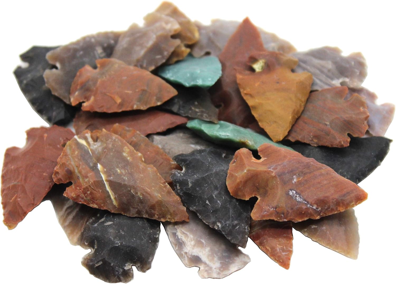 Indoor Fountains & Accessories - Crystalo - Set of 50 Indian Arrowheads Agate New Replica 1 Inch - 1 1/2 Inch L