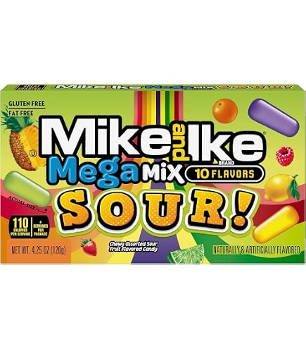 Amazon.com : NEW Mike & Ike Mega Mix Sour Gluten Free/ Fat Free