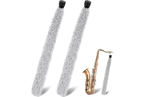 Gejoy 2 Pcs Alto Sax Pad Saver Brush Cleaner Saxophone Cleaning Brush Flute Maintain Care Tool Saxophone Accessories Instrument Gifts(20.3 Inch,Gray)
