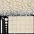 13000Pcs Flatback Pearls for Crafting (Ivory White/Beige), Assorted Size 2/3/4/5/6/8/10mm Half Pearl, Bedazzling Bead for DIY Crafts Clothing Tumblers Mugs Shoes Fabric Embellishment Nail Art Makeup