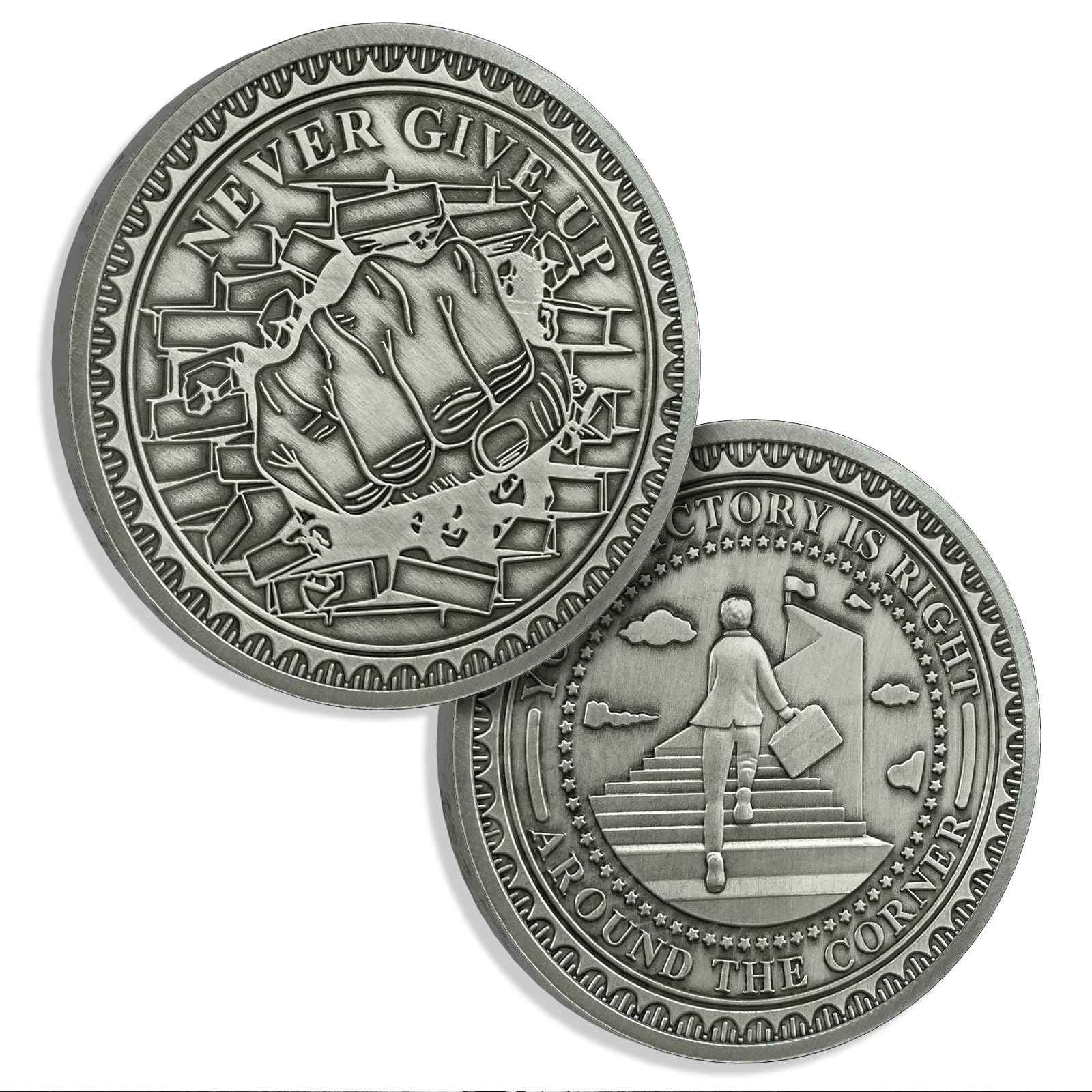 Encouragement Coin Never Give Up Challenge Coin Funny Challenge Coin Novelty Coins Collectible Coins Pocket Token One Chip Challenge 2024 Medallion Gifts for Men Women