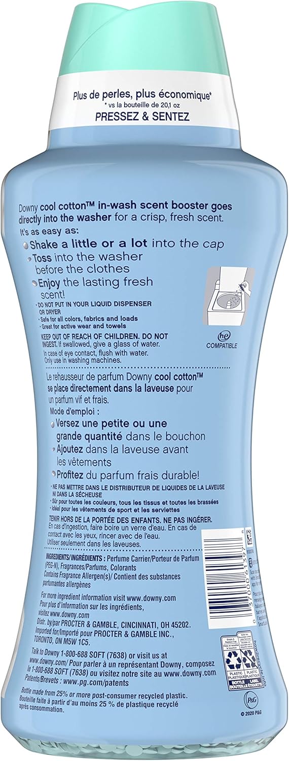 Downy in-wash Scent Booster Beads, Cool Cotton Scent, 26.5 Ounce: Health & Personal Care