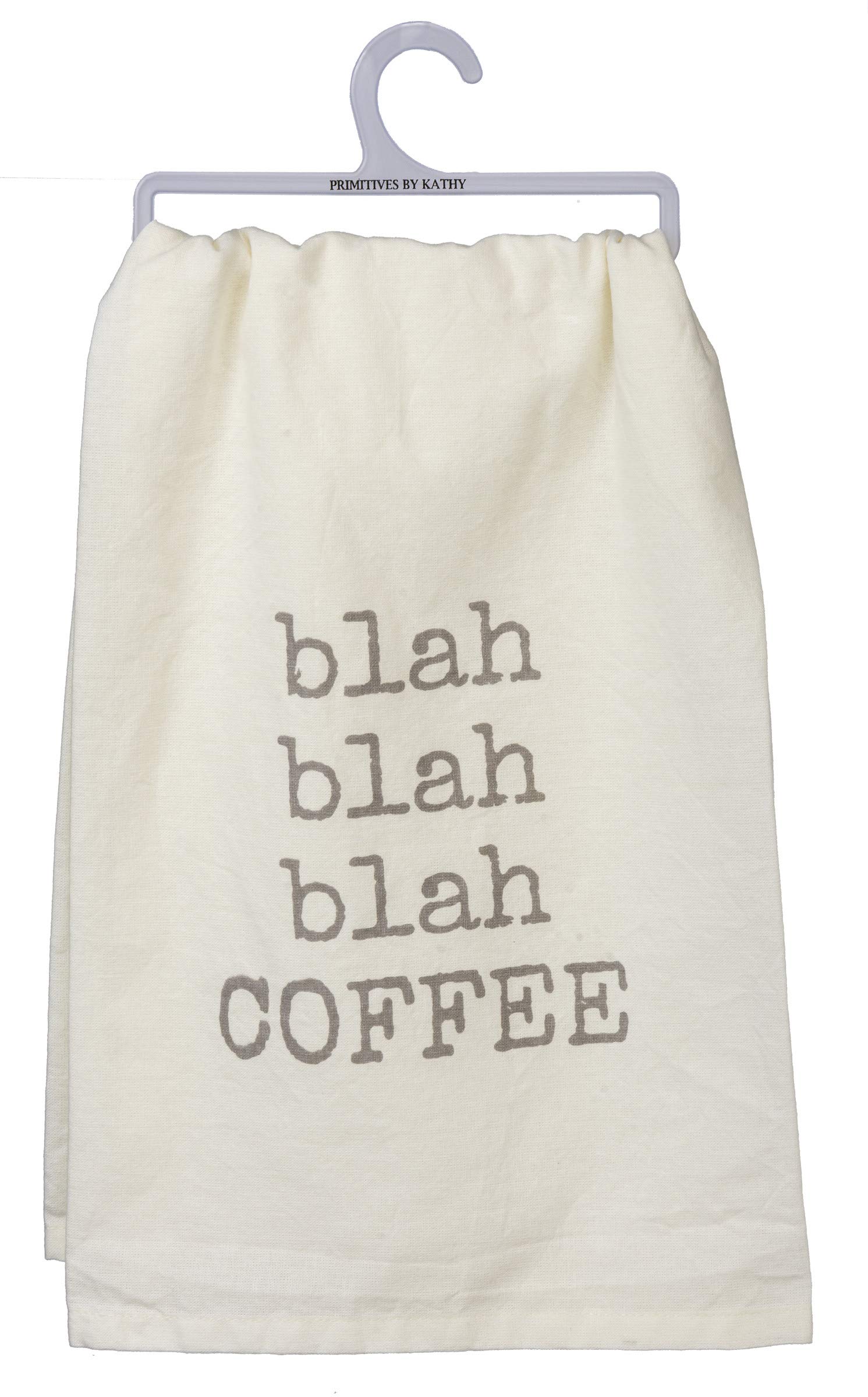 Primitives by Kathy Hand-Lettered Dish Towel, 28 x 28-Inches, Blah Blah Blah Coffee
