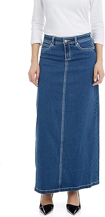 denim maxi skirt amazon