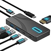 SABRENT USB C Hub 5-in-1 Docking Station, 10Gbps USB-A & USB-C Ports, 4K HDMI Output, 100W PD Input, 80W Charging, Aluminum USB Hub for Laptops/Phones/Tablets – HDR/HDCP (HB-TG5P)