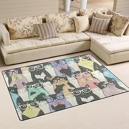JSTEL ingbags Super Weich Modern Cat, EIN Wohnzimmer Teppiche Teppich Schlafzimmer Teppich für Kinder Play massiv Home Decora