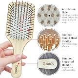 RustiK Bamboo Paddle Brush Set Eco Friendly Handmade Anti Static Gift Travel view 5