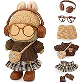 ebuddy One Set Doll Clothes for 17cm Plush Dolls - Sweater with Hat Replacement Fashion Outfit Collection Fits 6.7 Inch Mini 