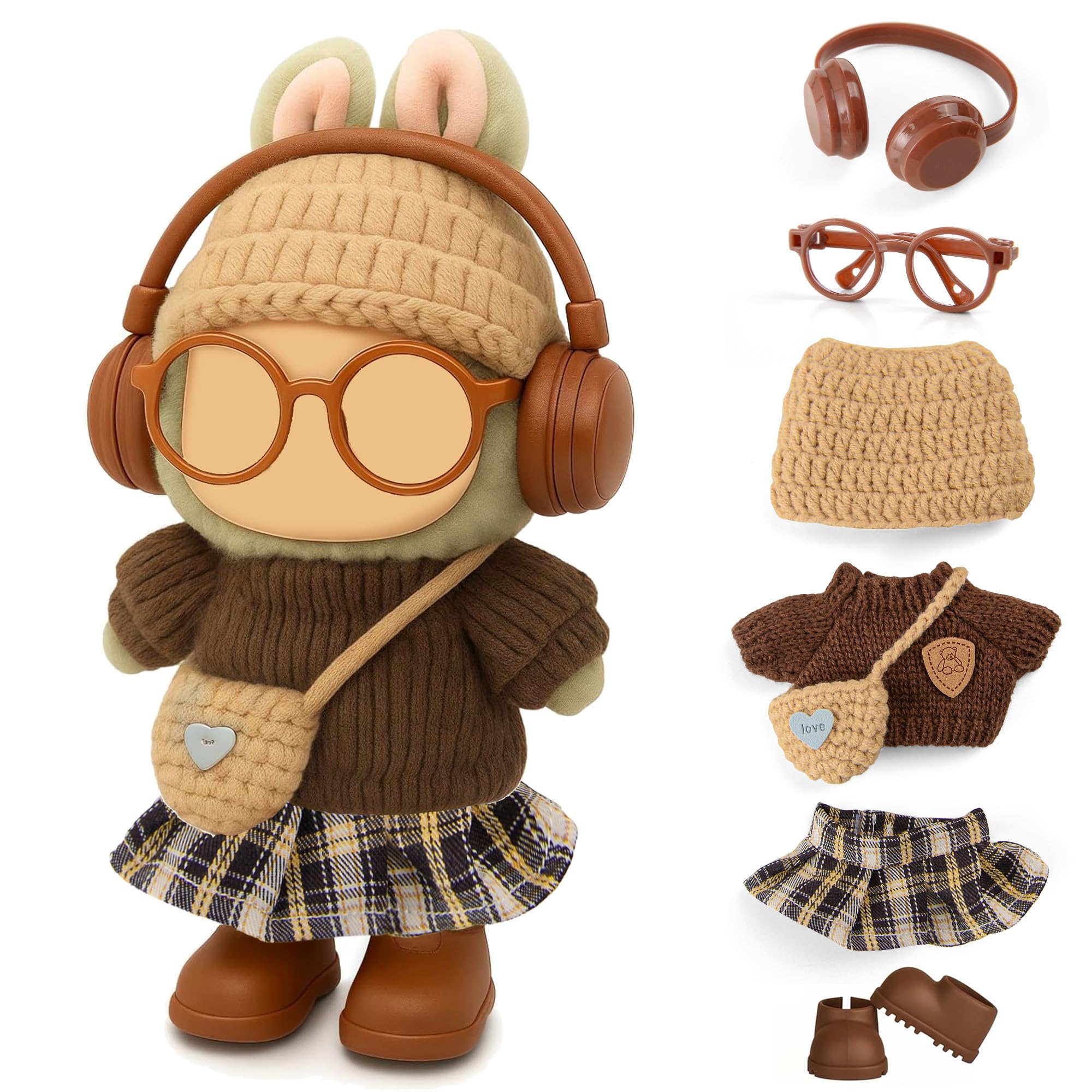 Photo 1 of *MISSING PARTS*
17cm Doll Knit Style Outfits Clothes and Accessories Set Include: Glasses and Shoes (Doll Not Included)