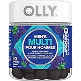 OLLY Men's Multi Gummy Supplement with no artificial flavours and colours Blackberry Blitz multivitamin to help support men's
