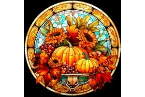Lophomie Fall Diamond Painting Kit Pumpkin Diamond Art Fun DIY Crafts for Adults Beginners Round Full Drill Paint with Diamond for Home Wall Decor 12 x 16 Inch.