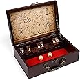 STERLING Games 12 Number Shut The Box Wooden Box Travel Case Nautical Theme Family Dice Game for Kids and Adults