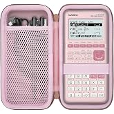 co2CREA Hard Case for Casio fx-9750GIII/fx-9860GIII/fx-7400GIII, Pink | Graphing Calculators Compatibility, Portable Storage with Mesh Pocket for Other Accessories