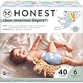 The Honest Company Clean Conscious Diapers | Plant-Based, Sustainable | Spring '24 Limited Edition Prints | Club Box, Size 6 (35+ lbs), 40 Count