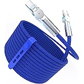 USB C to USB C Cable 10FT 240W, 180°Rotating USB C Cable Braided Type C Charger Cable Fast Charge for iPhone 17/16Pro 17/16Plus 17/16ProMax,MacBook Air,iPad Pro,Pixel,Samsung Galaxy S23/S24Ultra-Blue