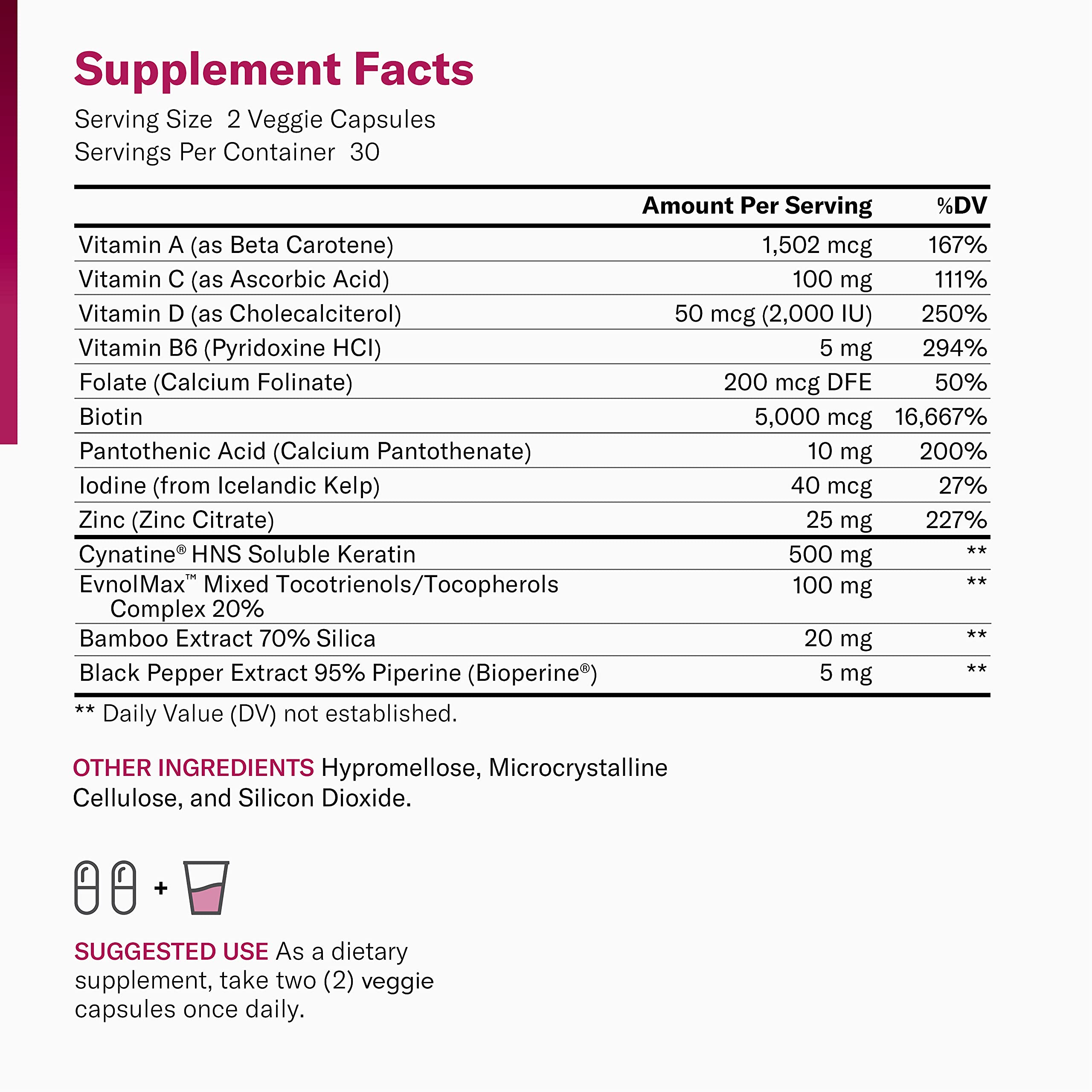 Hair Growth Vitamins (Clinically Proven Ingredients) Award Winning